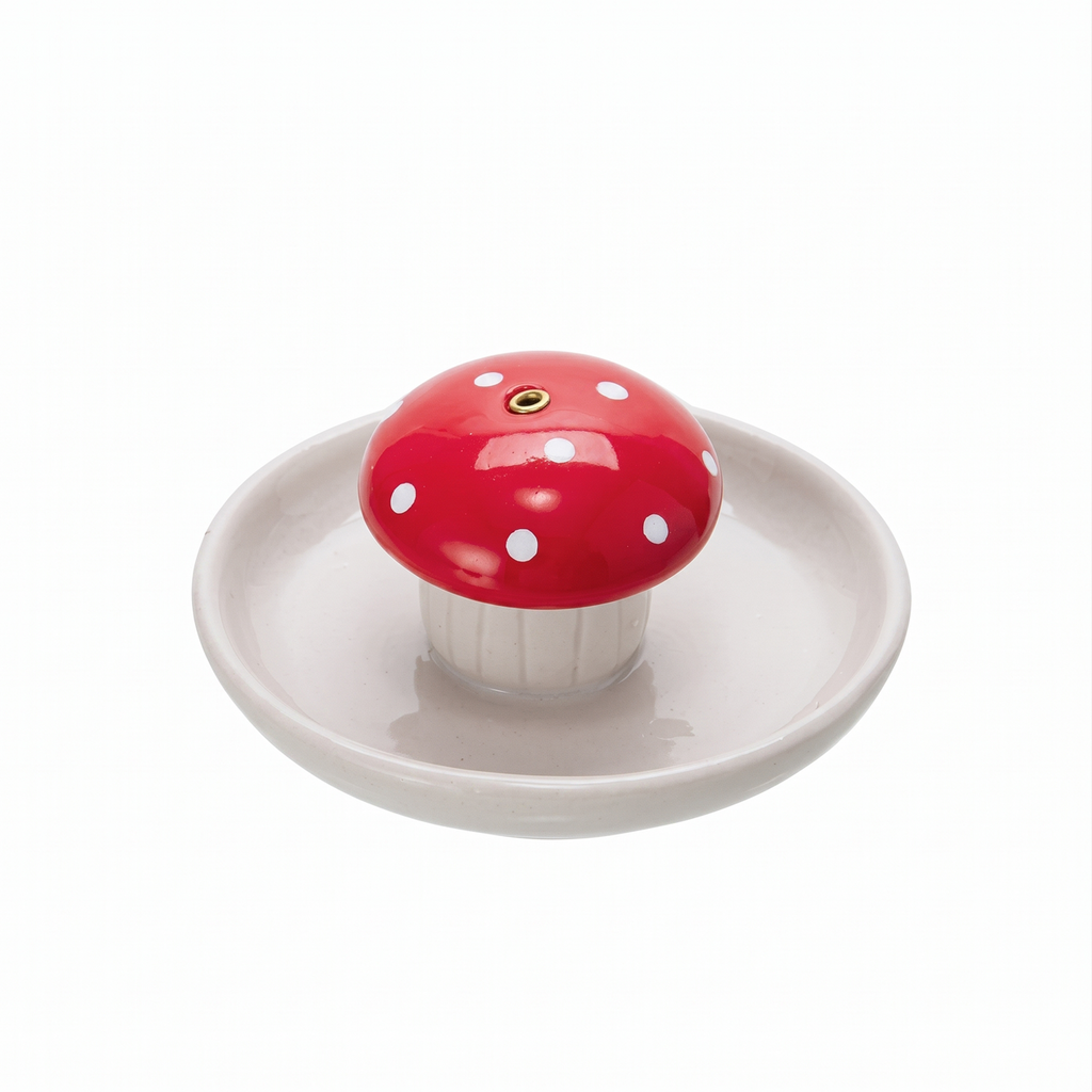 Cute Mushroom Ceramic Incense Holder