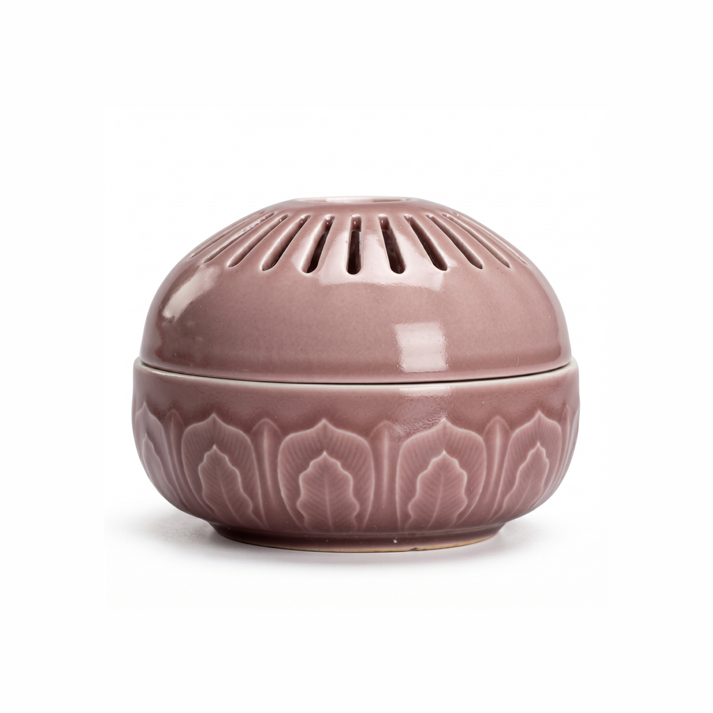 Ru Glazed Censer with Upward-Facing Lotus Petals